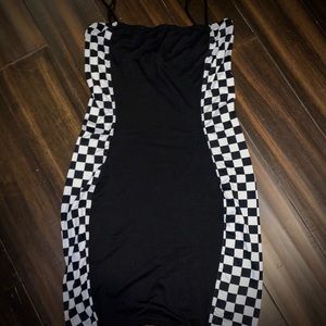 Checker Panel Mini Dress
